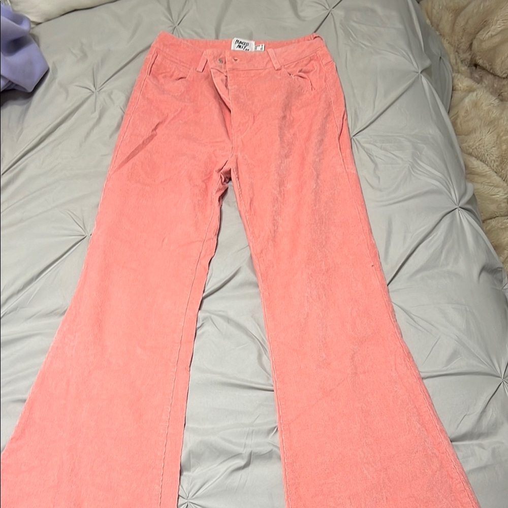 Women's Pink Flared Jeans